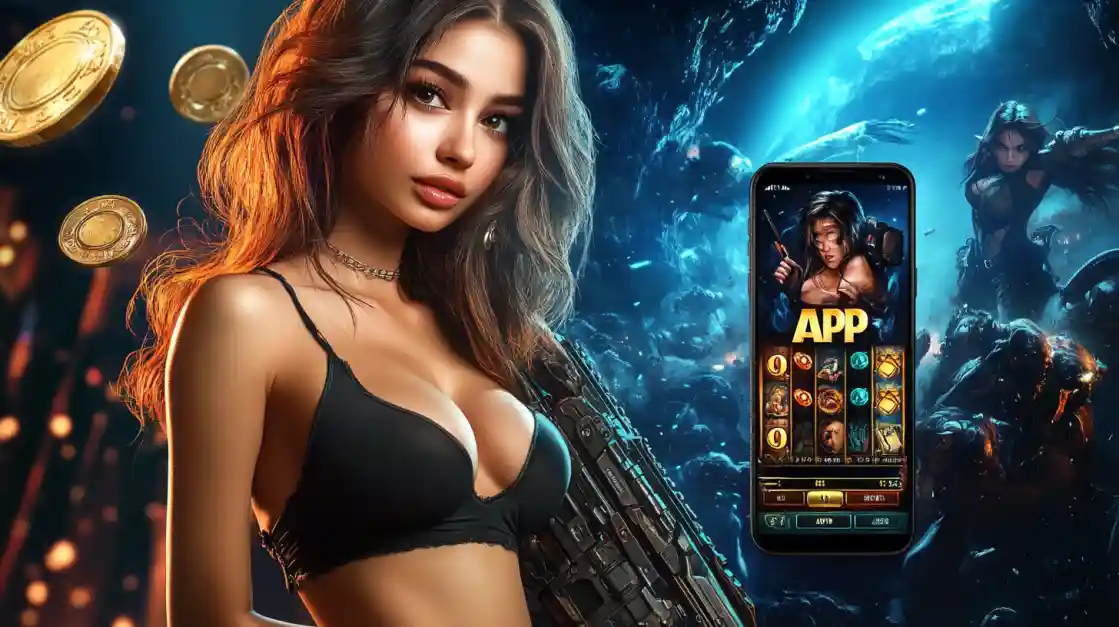 একজন সাহসী নারী 2777bd মোবাইল গেমিং অ্যাপ ব্যবহার করছেন, যা অ্যাকশনভিত্তিক গেমের অনুভূতি প্রকাশ করে।